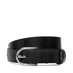 Ženski pas Calvin Klein Round Buckle Debossed LV04F7143G Črna