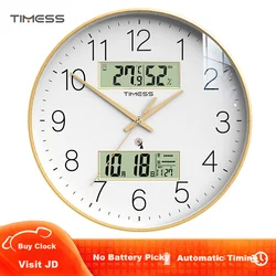 Timess Zidni sat, 35 cm, Zlatne boje