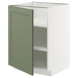 METOD Podni element s policama, bela/Axstad sivozelena, 60x60 cm