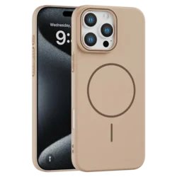 Rigid Silicone MagSafe maska za iPhone 15 Pro – zlatna