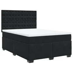 Vidaxl Box spring postelja z vzmetnico črna 160x200 cm žamet