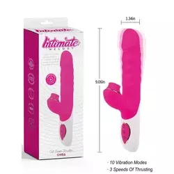 Vibrator Clit Kisser Thruster, 23cm, Roze