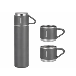 Siva putna termosica s tri čaše - 400 ml