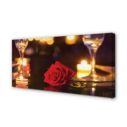 tulup.si Slika na platnu Rose sveče očala 120x60 cm