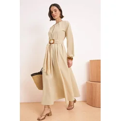 Trendyol Modest Ženska haljina Tctss26Eb00104, Bež