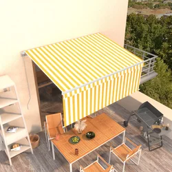 Tenda na ručno uvlačenje s roletom 3,5 x 2,5 m žuto-bijela