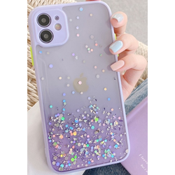 MCTK6-IPHONE 13 Pro * Furtrola 3D Sparkling star silicone Purple (139)