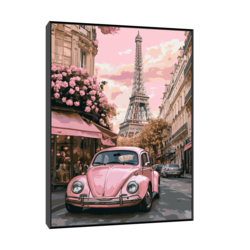Canvas Slika na platnu Pink Paris, 45x60cm, Sa ramom, Crni