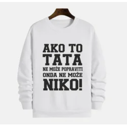 MAFIMI Muški duks Ako to tata ne može popraviti onda ne može niko, Beli