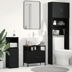 Ormarić za umivaonik u kupaonici crni hrast 60x30x60 cm inženjerski drvo