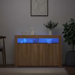Komoda s LED svjetlima boja hrasta sonome 115,5 x 30 x 75 cm