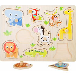 Mala noga Leseni vložek Puzzle Zoo