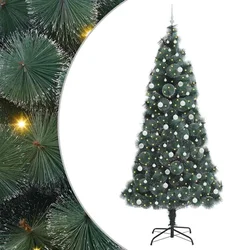 Umjetno božićno drvce s lampicama i setom kuglica Zelena 240 cm