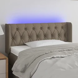 Vidaxl vidaXL Vzglavje postelje z LED svetlobo 103x16x78/88 cm blago