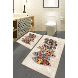 Lessentiel Maison Set prostirki za kupatilo Rovny, 2 Komada, Šarena