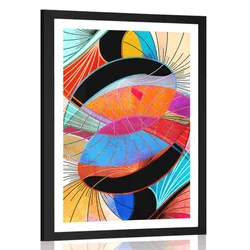 Plakat s paspartujem barvita abstrakcija - 30x45 black