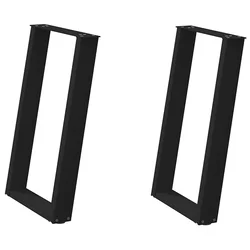Noge za blagovaonski stol U-oblik 2 kom Crne 50 x (72-73) cm Čelik
