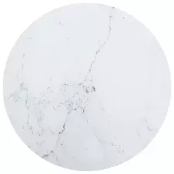 Stolna ploča bijela O 50 x 0,8 cm staklena s mramornim uzorkom