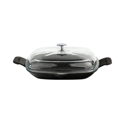 Frying pan with lid, 26 x 26 cm, Glaze range, black - LAVA brand