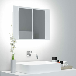 LED kupaonski ormarić s ogledalom bijeli 60 x 12 x 45 cm