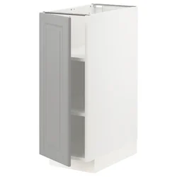 METOD Podni element s policama, bela/Bodbyn siva, 30x60 cm