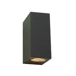 Spoljna zidna svetiljka kvadar 2x GU10 IP65 tamno siva aluminijum W10412/S