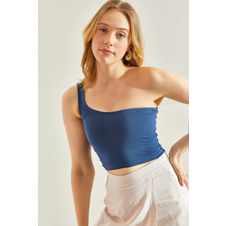 Bianco Lucci Womens One Shoulder Strap Crop Athlete