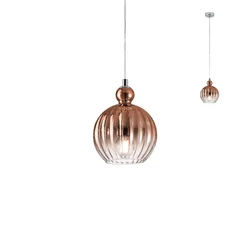 Redo 01-2064 - Luster na sajli PLUMEN 1xE14/42W/230V prečnik 15 cm bakar