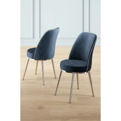 Hanah Home Set stolica Pefa, 45x91x42 cm, 6 komada, Antracit-srebrne boje