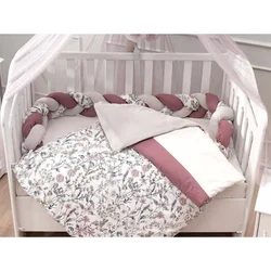 Set za spavanje za bebe - Cveće u roze, beloj i sivoj boji