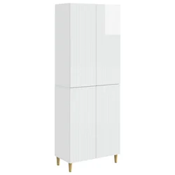 Set ormara 2 pcs Bijela visokog sjaja 66 x 34,5 x 90 cm