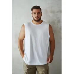 Trendyol Muška majica Tmnss25Cv00000, Bela