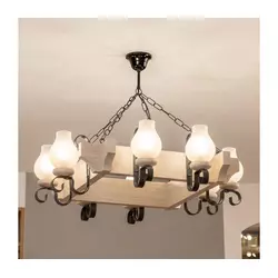 Brilagi - Luster na lancu QUEEN 8xE14/40W/230V hrast