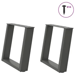 Noge za klub stolić U-oblik 2 kom antracit 50 x (42-43) cm čelik