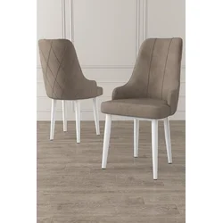 Hanah Home Set stolica Trex, 46x95x42 cm, 2 komada, Belo-smeđe