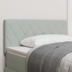 LED glava kreveta s LED trakama Svijetlo siva 90 cm Baršun