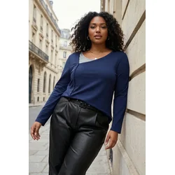 Trendyol Curve Ženska bluza Tbbaw26Af00089, Tamnoplava