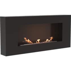 Kratki Zidni bio kamin Delta flat tuv, Crni
