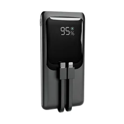 PB10-PD20-LCD-01 Gembird 20 W prenosni punjae sa brzim punjenjem i integrisanim kablovima, 10000 mAh