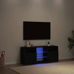 TV ormarić s LED svjetlima crni hrast 120x30x50 cm inženjerski drvo