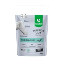 Natures Protection Superior Care sos za pse - Adult White Coat White Fish&Krill 85g