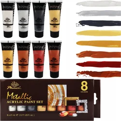 Set 8 metalik akrilnih barv Phoenix 8 x 21 ml
