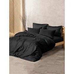 Lessentiel Maison Komplet posteljina Plaid, 200x220 cm, Crna