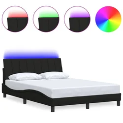 Vidaxl Posteljni okvir brez vzmetnice Hanko črn 140x190 cm blago
