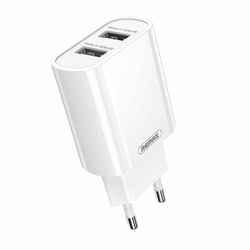 Remax Kućni punjač Jane RP-U35, 2,1A, 2 USB priključka, sa Lightning kablom, Bijeli