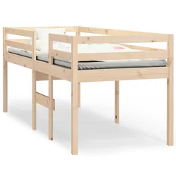 Vidaxl Visoka postelja 75x190 cm trdna borovina