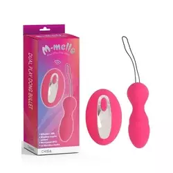 Vibro jaje Dual Play Dong Bullet, 10 modova, 10 cm, Roze