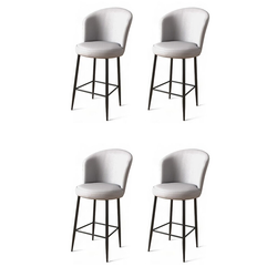 Hanah Home Set barskih stolica Uras, 4 komada, Sivo-crni