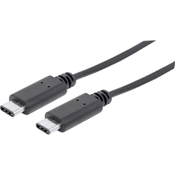 Manhattan USB 3.1 priključni kabel [1x USB-C™ vtikač - 1x USB-C™ vtikač] 1 m črne barve UL-certificiran Manhattan