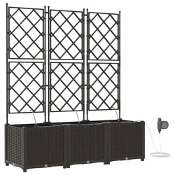 Vidaxl Vrtni lonček 3 szt. Rjava 120 x 40 x 142 cm Plastika